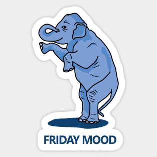 Freedom mood of a blue elephant Sticker